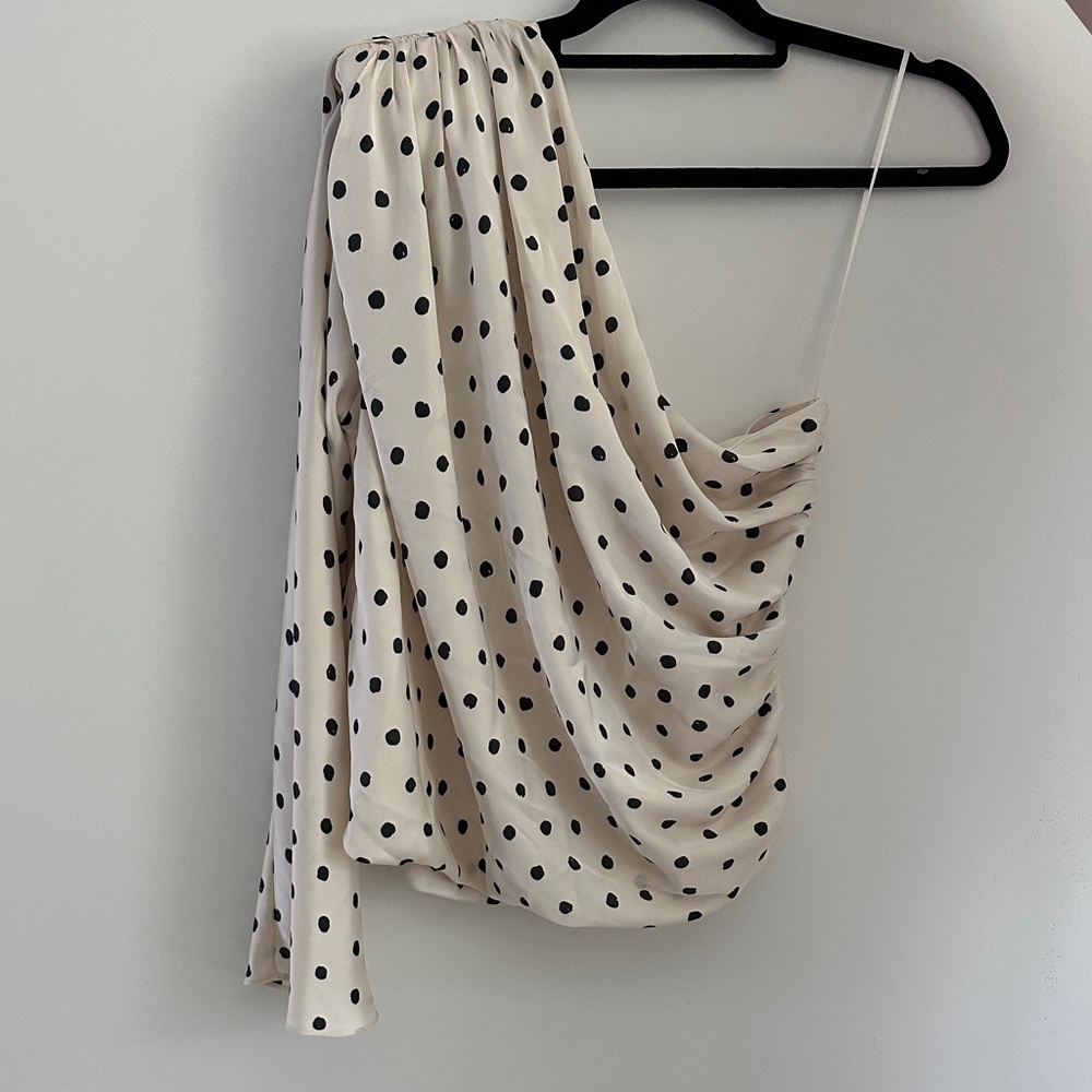 Zara Cream Blouse with Black Dots - Picture 3 of 3